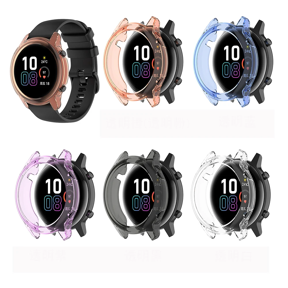 For Huawei honor magic watch 2 46mm 42mm Case Silicone Shockproof Protective Cover Soft Transparent TPU Protector Shell Frame