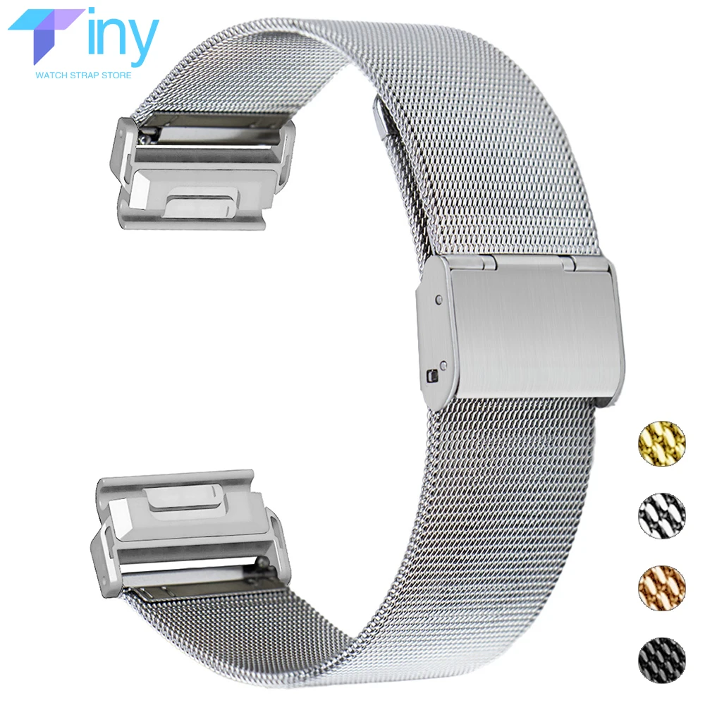 

26MM 22mm Milanese Straps For Garmin Forerunner 965 955 Band Epix Pro/Instinct 2X/Fenix 7X Pro Stainless Steel Quick Fit Correa