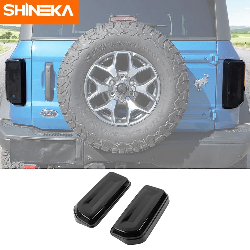 SHINEKA ABS Car Rear Tail Light Lamp Decoration Cover Trim for Ford Bronco 2021 2022 2023 Taillight Protective Cover Accessories