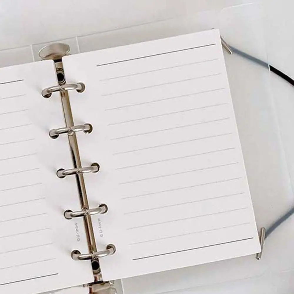 50 lembar M5 A8 Loose-Leaf Notebook isi ulang garis kertas Grid 5-hole isi ulang dalam Binder kertas halaman bulanan Agenda Mingguan