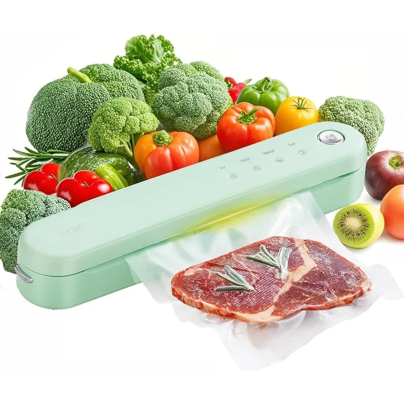

Вакуумный упаковщик 5-в-1 Автоматический упаковщик пищевых продуктов в одно касание с сухим, влажными, ручными режимами и внешней вакуумной системой, 50
