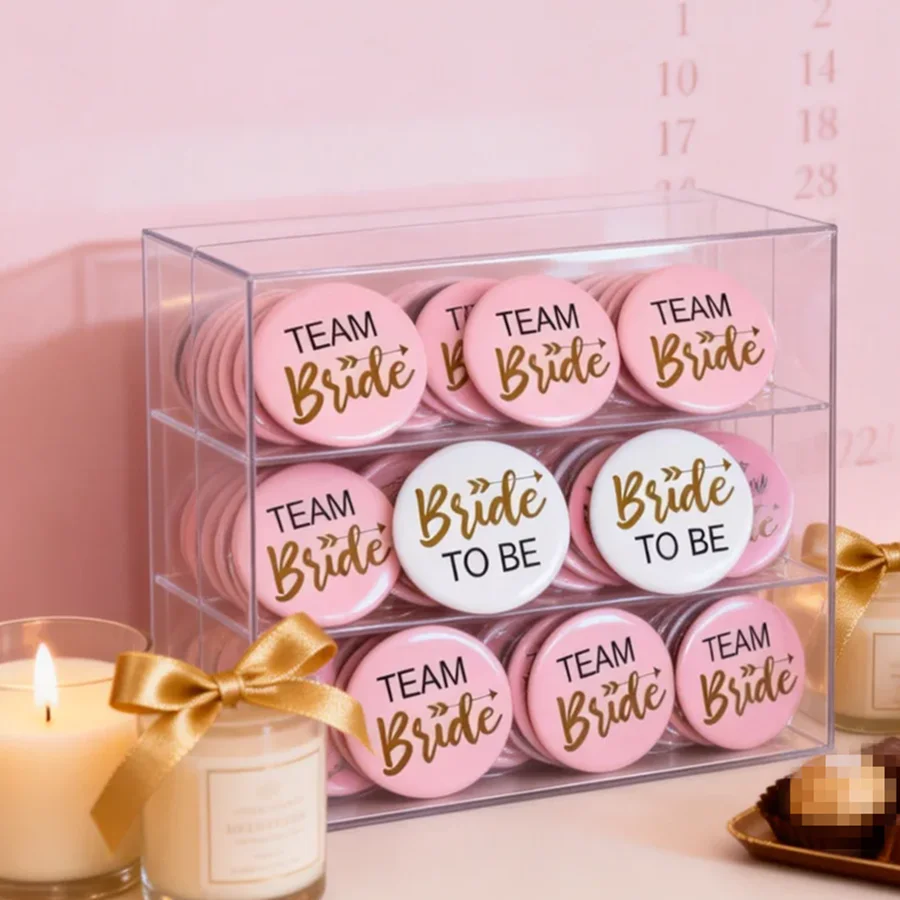 6 Stück/12 Stück, Braut- und Team-Braut-Abzeichen, Junggesellinnenabschied-Fotorequisiten, Hochzeitsparty-Dekorationen, Brautjungfern-Geschenkset