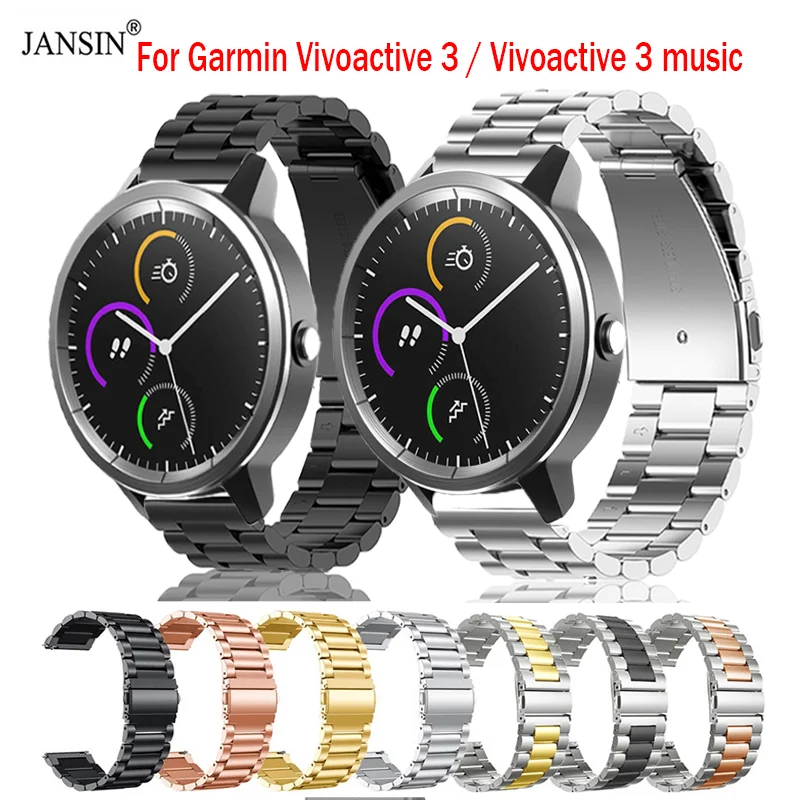 Stainless Steel Strap For Garmin Vivoactive 3 / vivoactive 3 music Watchband Metal Bracelet For Vivoactive 3 Wristband Correa