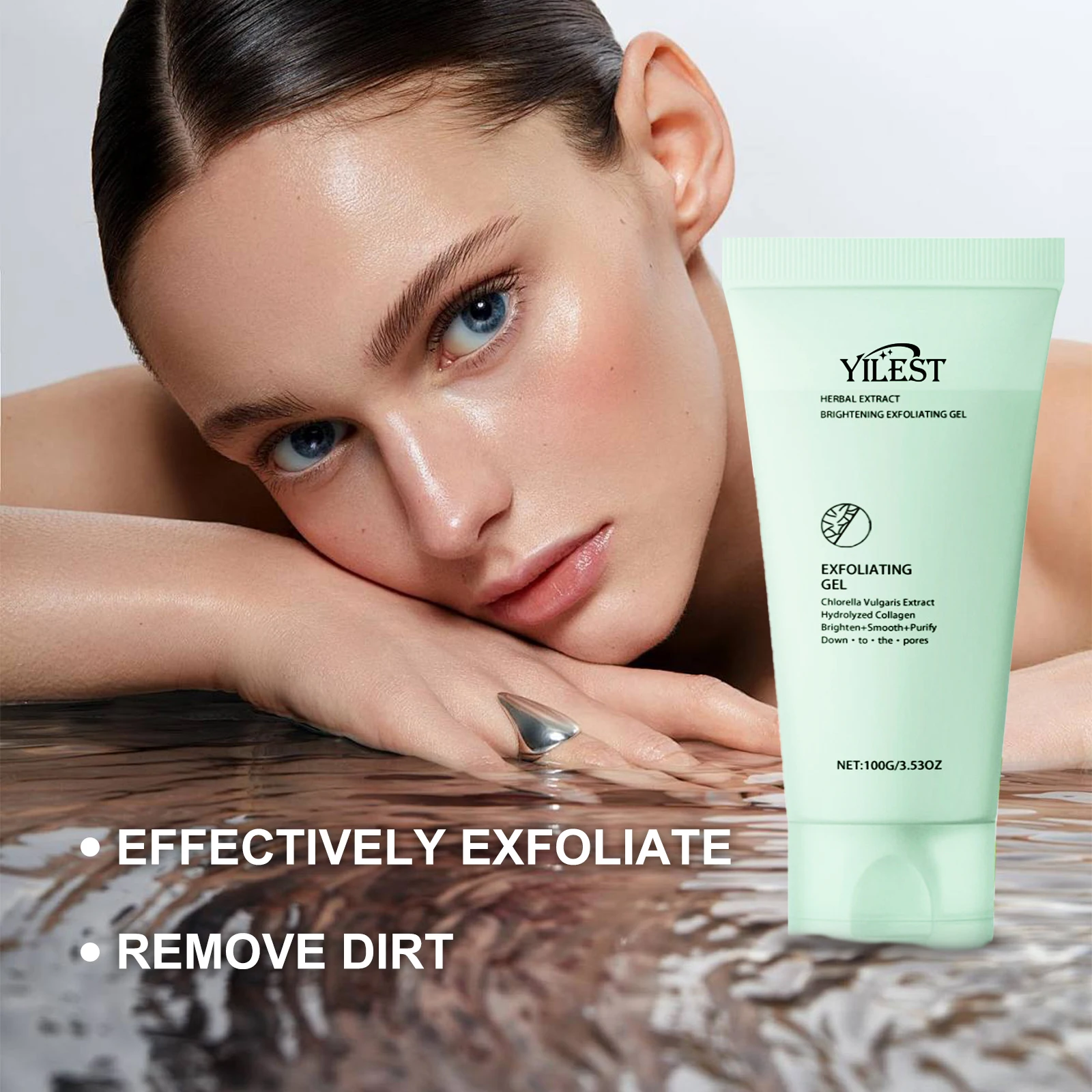 

YILEST 100g Brightening Exfoliating Gel - Remove Blackhead Acne, Gentle Face Scrub for Smooth, Radiant Skin