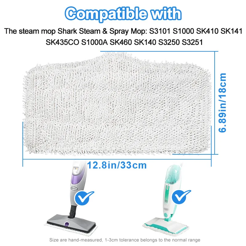 2pcs Steam Mop Pads Replacement for Shark shark/sk140 Washable Cleaning Pad Steamer Pad for Hard Floors