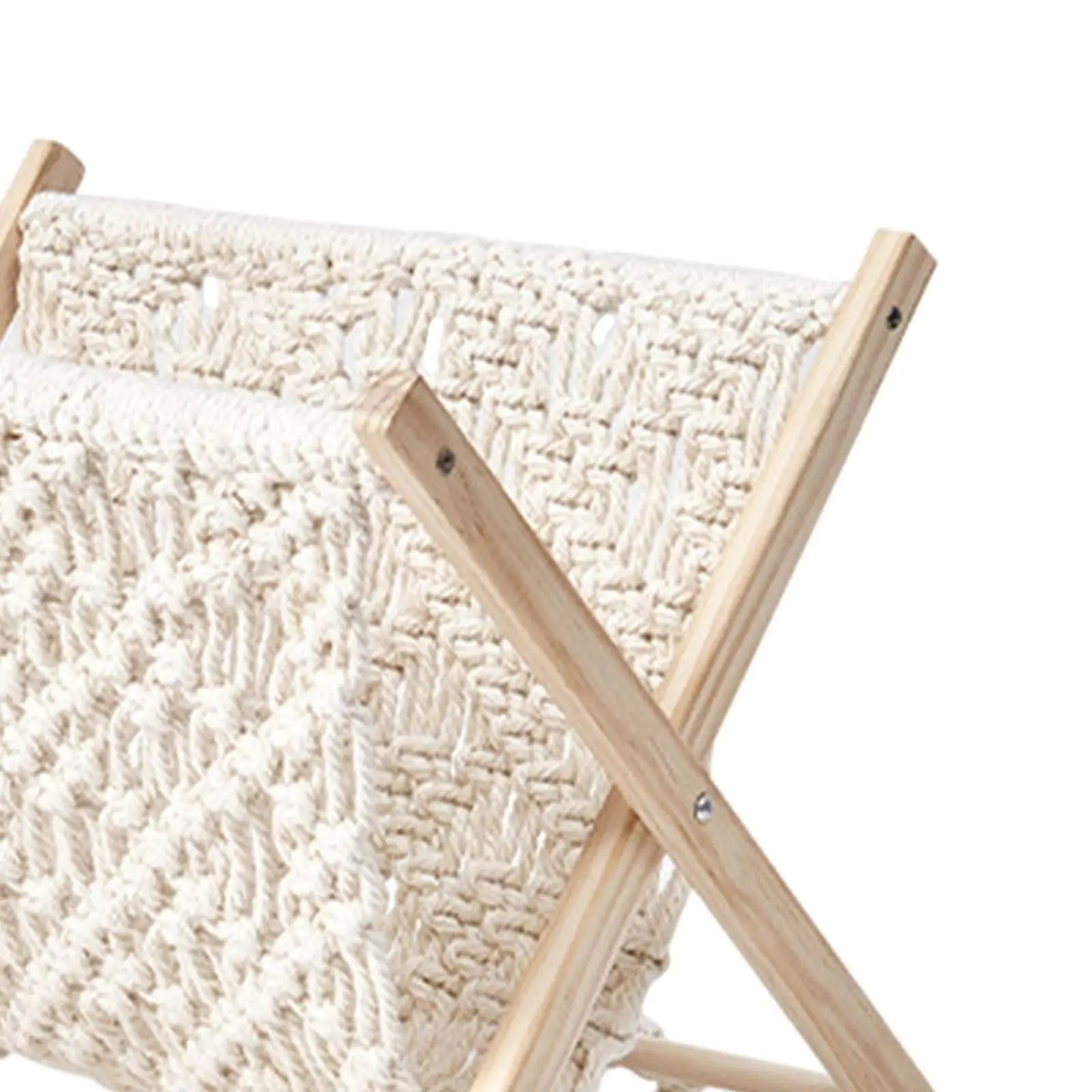 Macrame Magazine Rack, Standing Basket, Foldable Organizer Decorative Space Saving for Books Newspapers for Home Decor Office