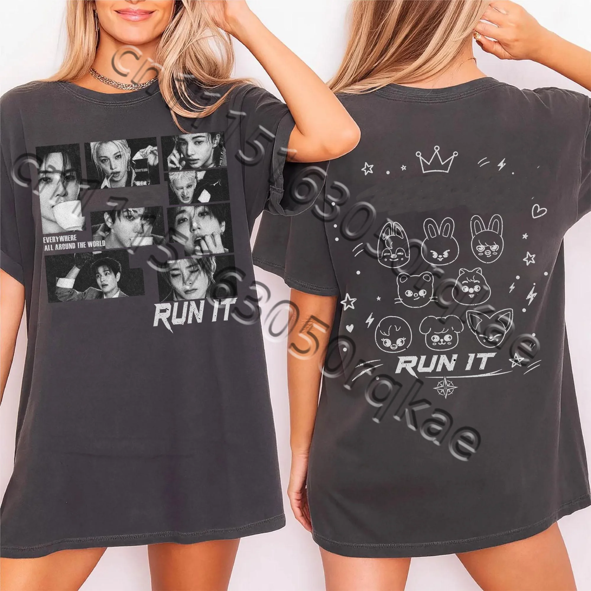 Run It T-shirt 2026 KPOP Concert Sport Casual T-shirt Fan Gift Streetwear Minimalist Casual Short Sleeve Women's T-shirt