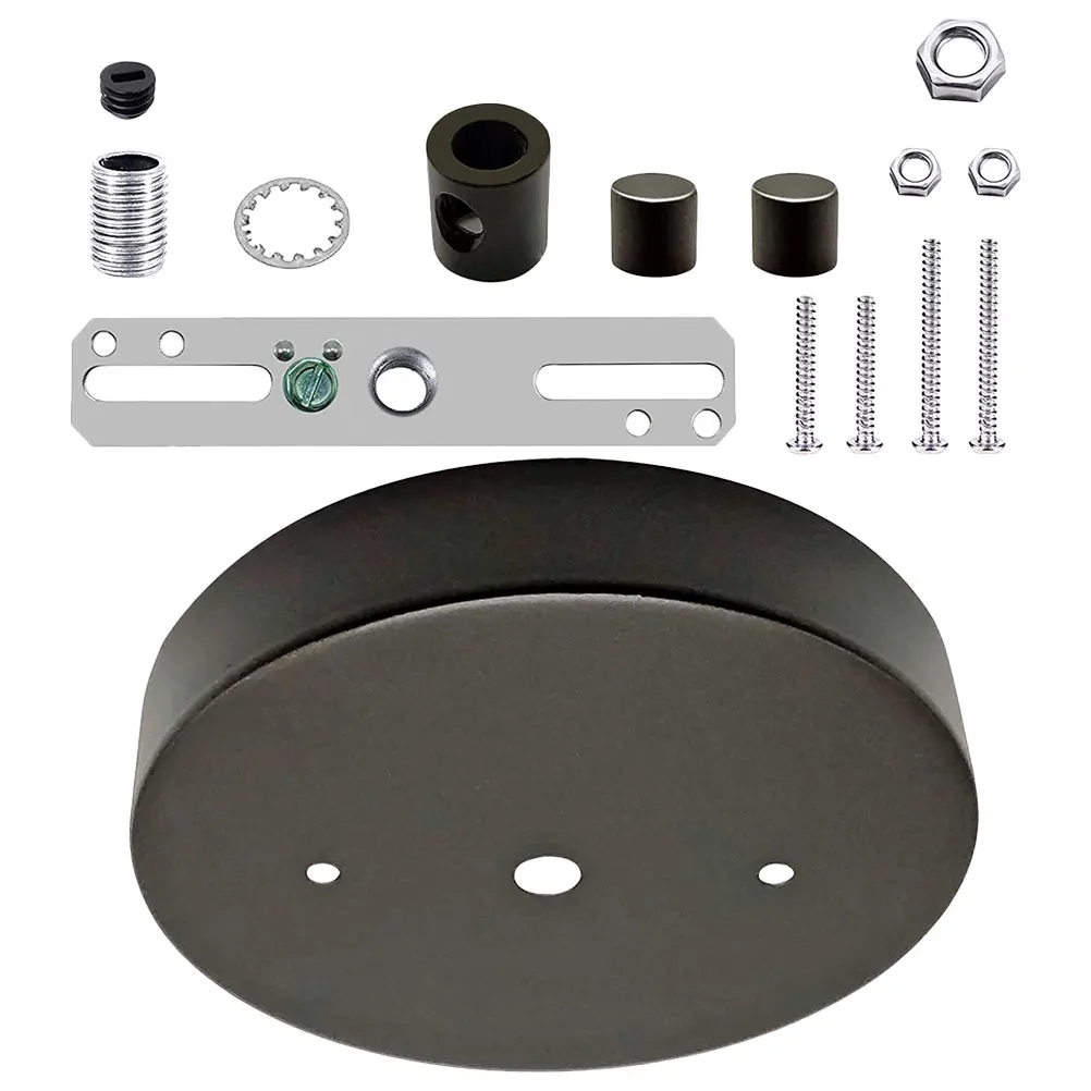 

6 Inch Black Chandelier Canopy Kit Pendant Light Parts Metal Ceiling Cover Plate Lamp Supplies Shade Mounting Bracket