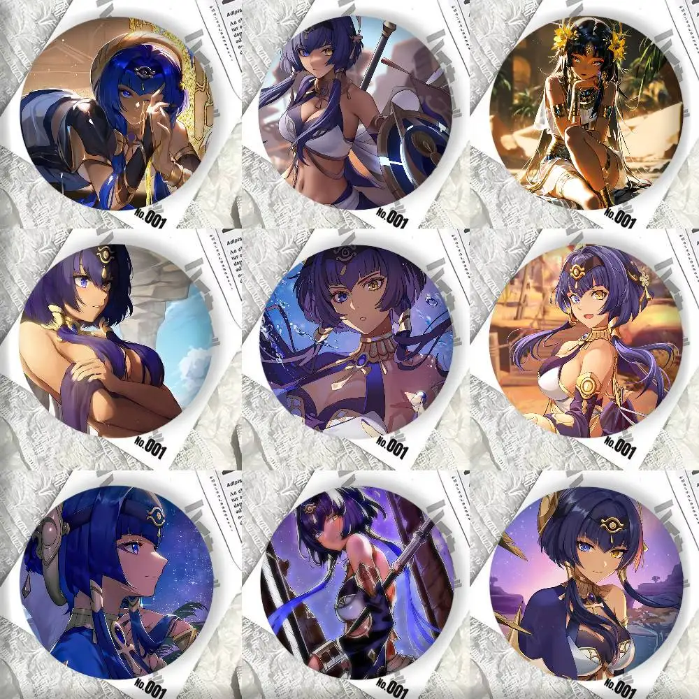 Game Genshin Impact Candace Round badge lapel pin backpack clothing jewelry accessories gift brooch