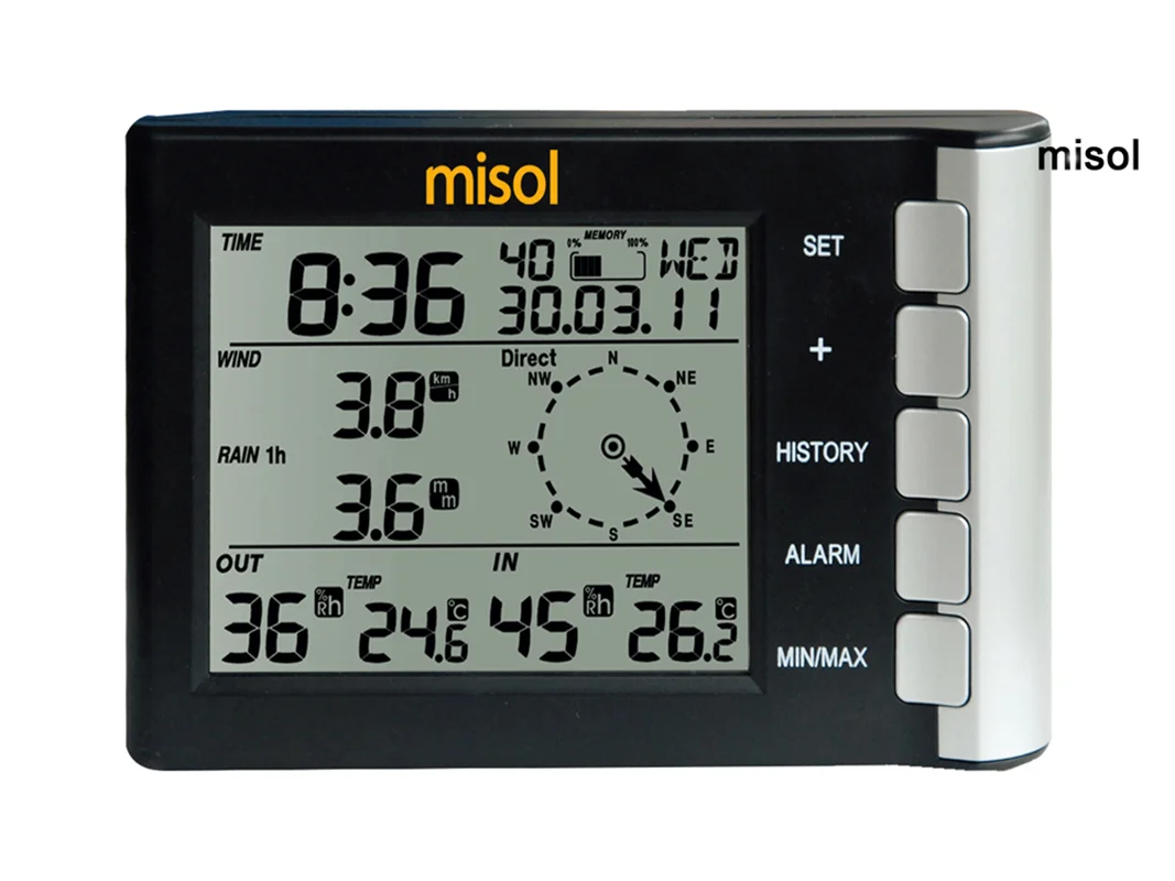 MISOL / professional weather station wind speed wind direction temperature humidity rain 433Mhz WH5300