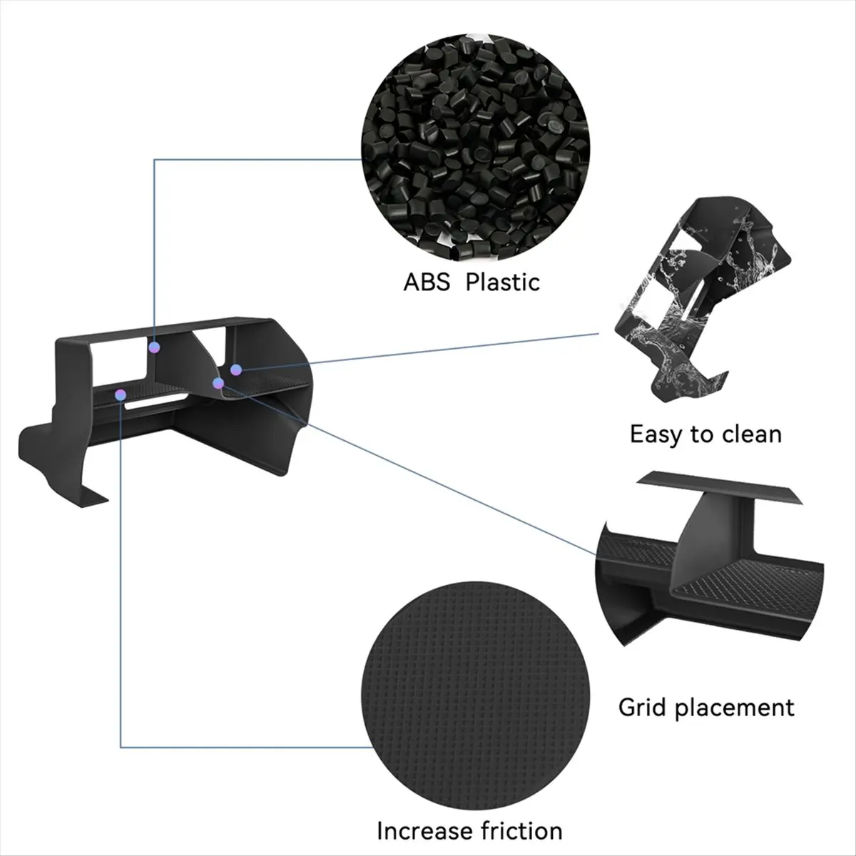 Fits for Center Console Organizer Tray Black ABS for Prado 250 2024 2025