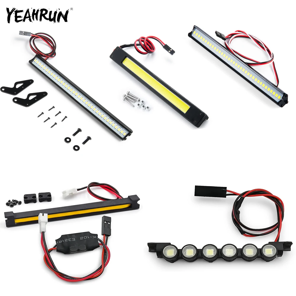 YEAHRUN Rc Car Roof Lamp Led Light Bar for 1/10 RC Crawler TRX-4 Defender Bronco Axial SCX10 Wrangler DIY Accessories