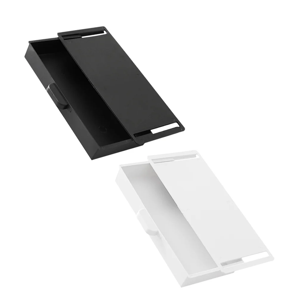 2Pcs Under Desk Organizer Box Multi-Functional Storage Drawer for Desk Accessories Makeup Jewelry Lipstick Remote Control