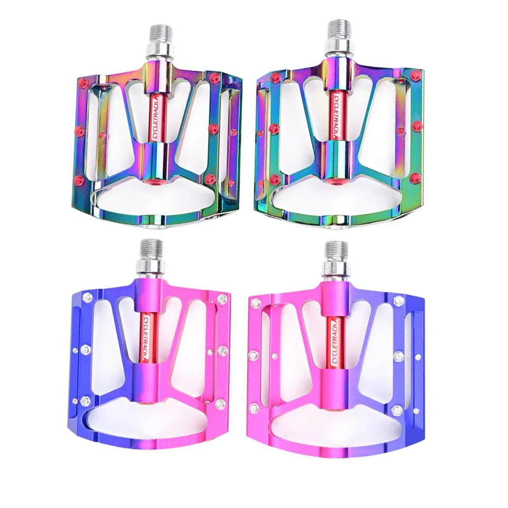 Ultralight Aluminum Alloy Colorful Mountain Bicycle Pedal Full CNC MTB DH XC Bike Pedal Hollow Anti-skid Road Cycling Flat Pedal