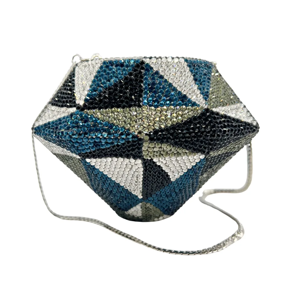 

Crystal Clutch Flat Bottom Diamond Shape Diamond Set Dinner Bag Heavy Industry Full Diamond Banquet Women's Bag Ladies Hand Bags