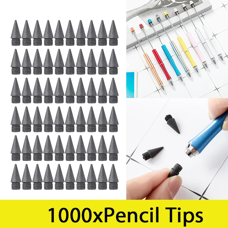 1000Pcs Pencil Inkless Tips Nib Pen Everlasting Writing Nibs Tip Replacement Pencils Refills Replacements