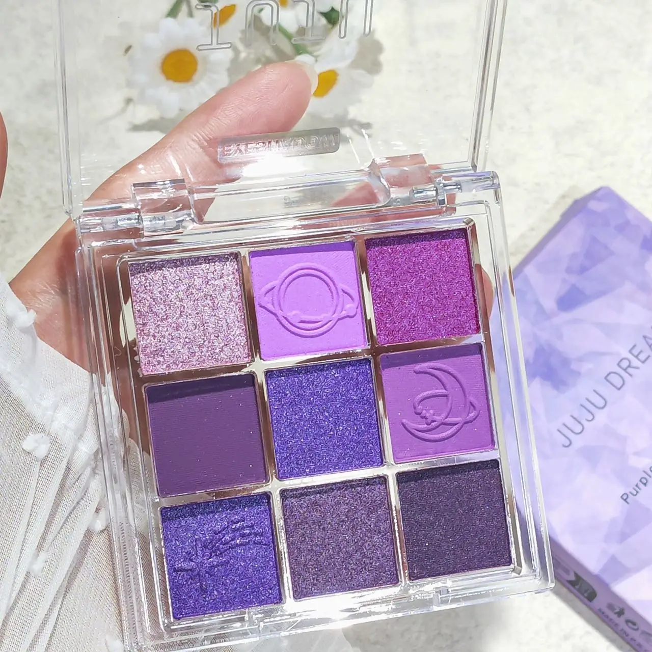 Paleta cieni do powiek 9 kolorów - efekt matu i brokatu, idealna na festiwale muzyczne, idealny prezent dla kobiet