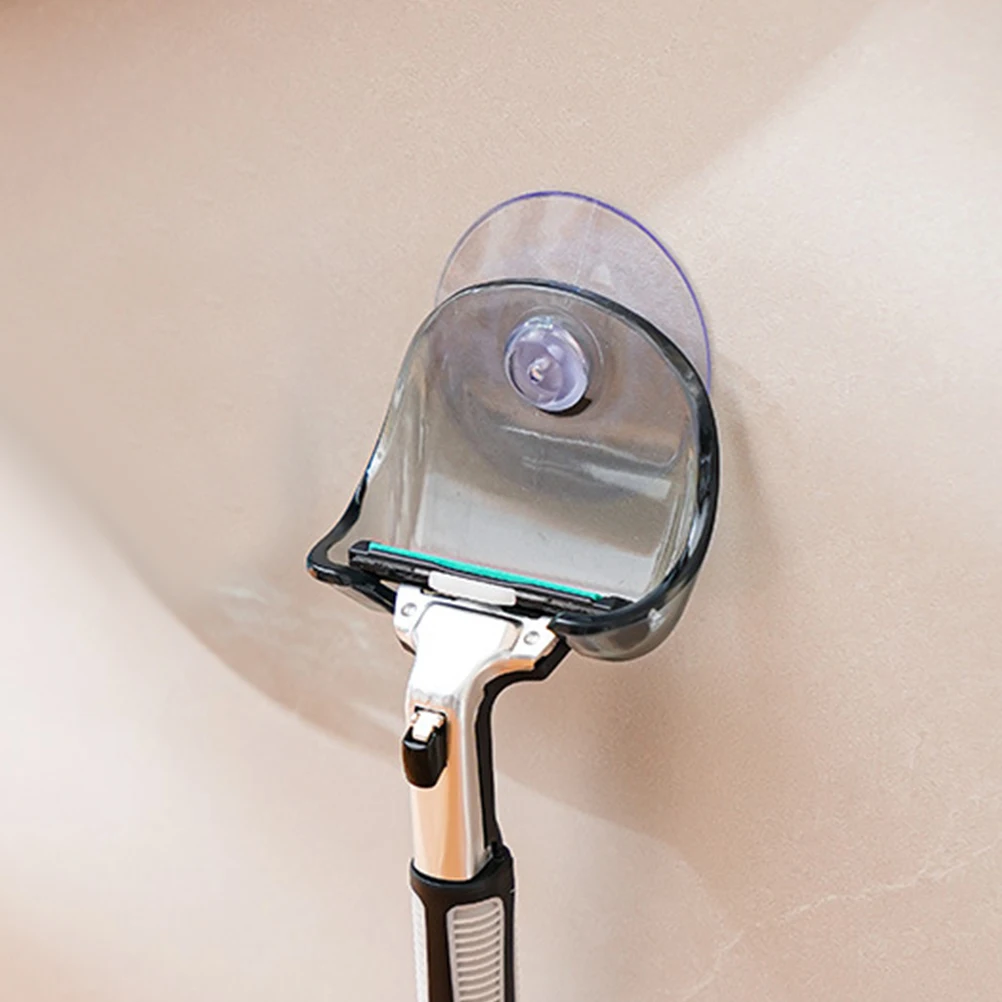 

2 Pcs Suractform Shaving Knife Rack Clipper Storage Holder Container Shaver Flat Iron Kitchen Utility Grey Bathroom Razor