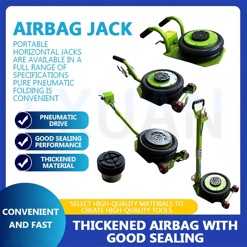 3T Automobile Inflatable Horizontal Lifting Jack Inflatable Handle Air Oressure Airbag Jack Folding Gasbag Lifting Resuce Jack