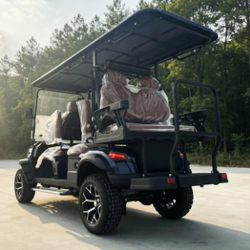 72V Lead-Acid Battery Hot Sale Golf Carts All Terrain Electric Golf Cart 14 Inch Tire Seat With Headrest Roof LED Light Strips