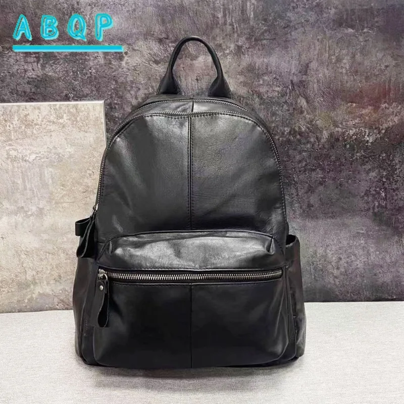 

Women's Backpack Luxury Brand Fashion Genuine Leather Women's Backpack Black Large Capacity Casual Travel Backpack High Quality