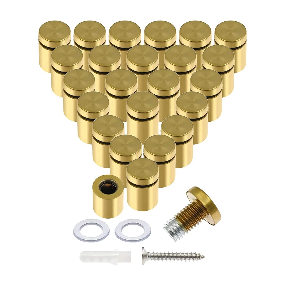 AEE8-24 Pcs 3/4 Inch X 1Inch Stainless Steel Standoff Screws, Wall Sign Standoff Mounting Hardware Advertising Glass Standoff
