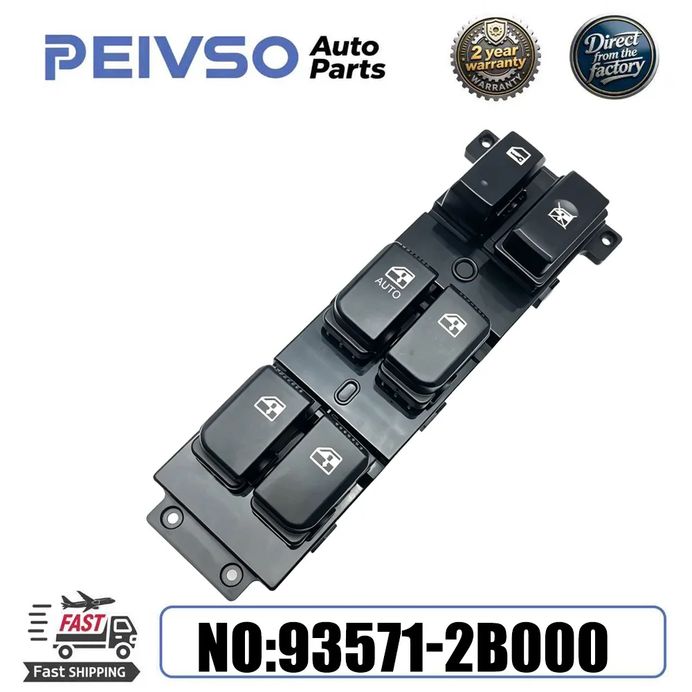 PEIVSO 93571-2B000 New High Quality Front Left Driver Side Window Switch For Hyundai Santa Fe 2006-2012 935712B000 Auto Parts