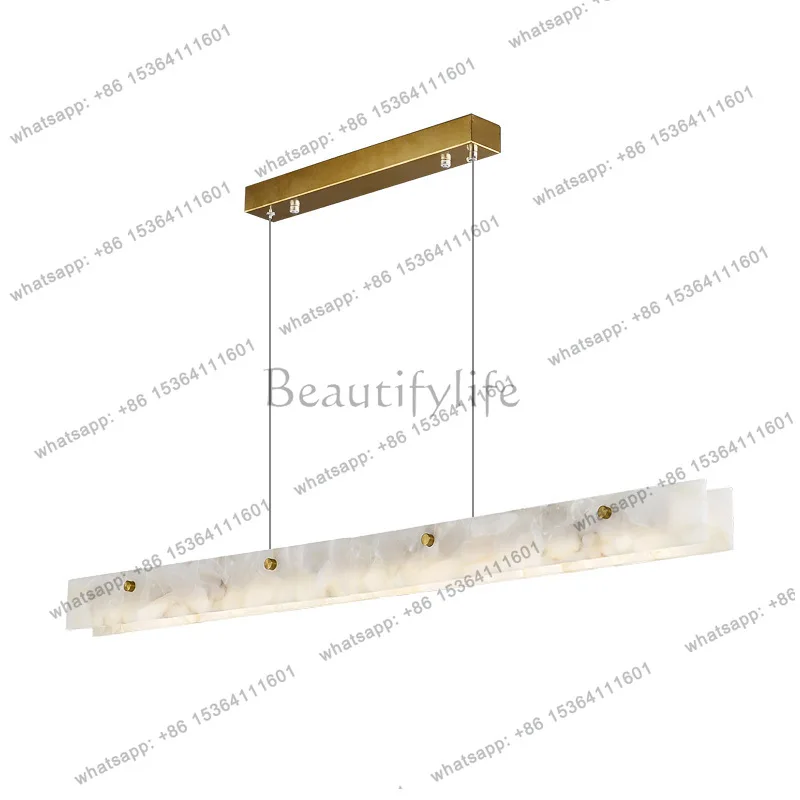 Italian minimalist light luxury modern simple natural marble one-word long luminous object