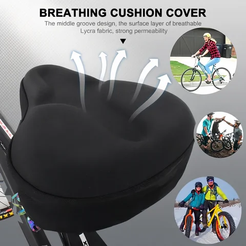 Universal Gel Bike Seat Cushion Cover, Comfortable Shockproof Bicycle Saddle for Electric Bike Road MTB Cycling