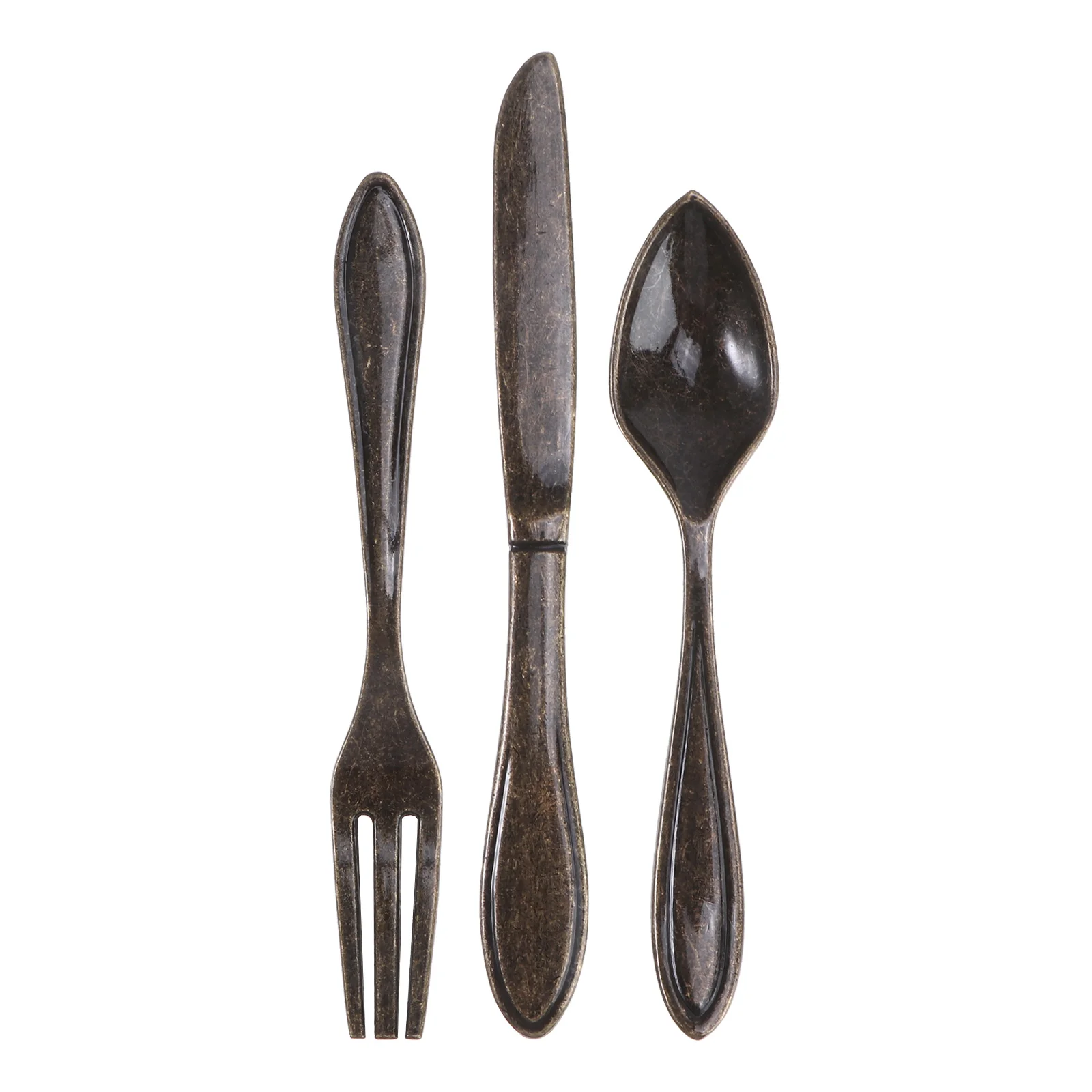 

3pcs Cutter Fork Spoon Style Door Handles Bronze Cabinet Knobs Retro Zinc Alloy Drawer Pulls Durable Furniture Hardware
