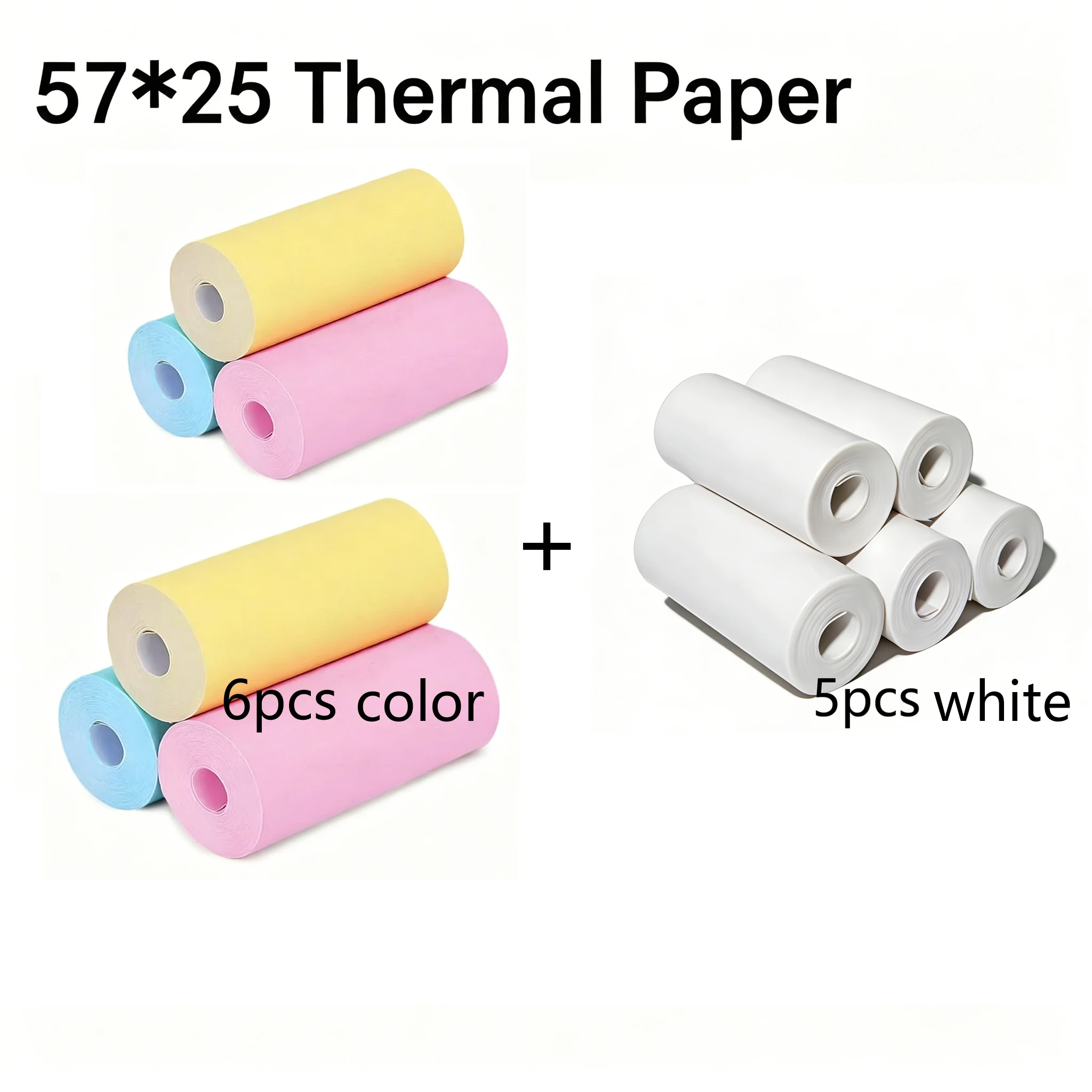 3-20 Rollen 57x25MM Thermopapier Farbige Kinderkamera Sofortdruck Kinderkamera Druckpapier Ersatz Zubehörteile
