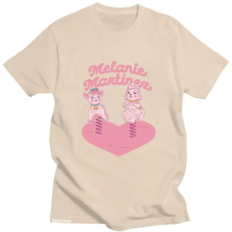 تي شيرتات قطنية أصلية من Melanie Martinez Portals Tour للرجال كاجوال قابلة للتنفس ورقبة دائرية ونمط شريطي ملابس للفصول الأربعة