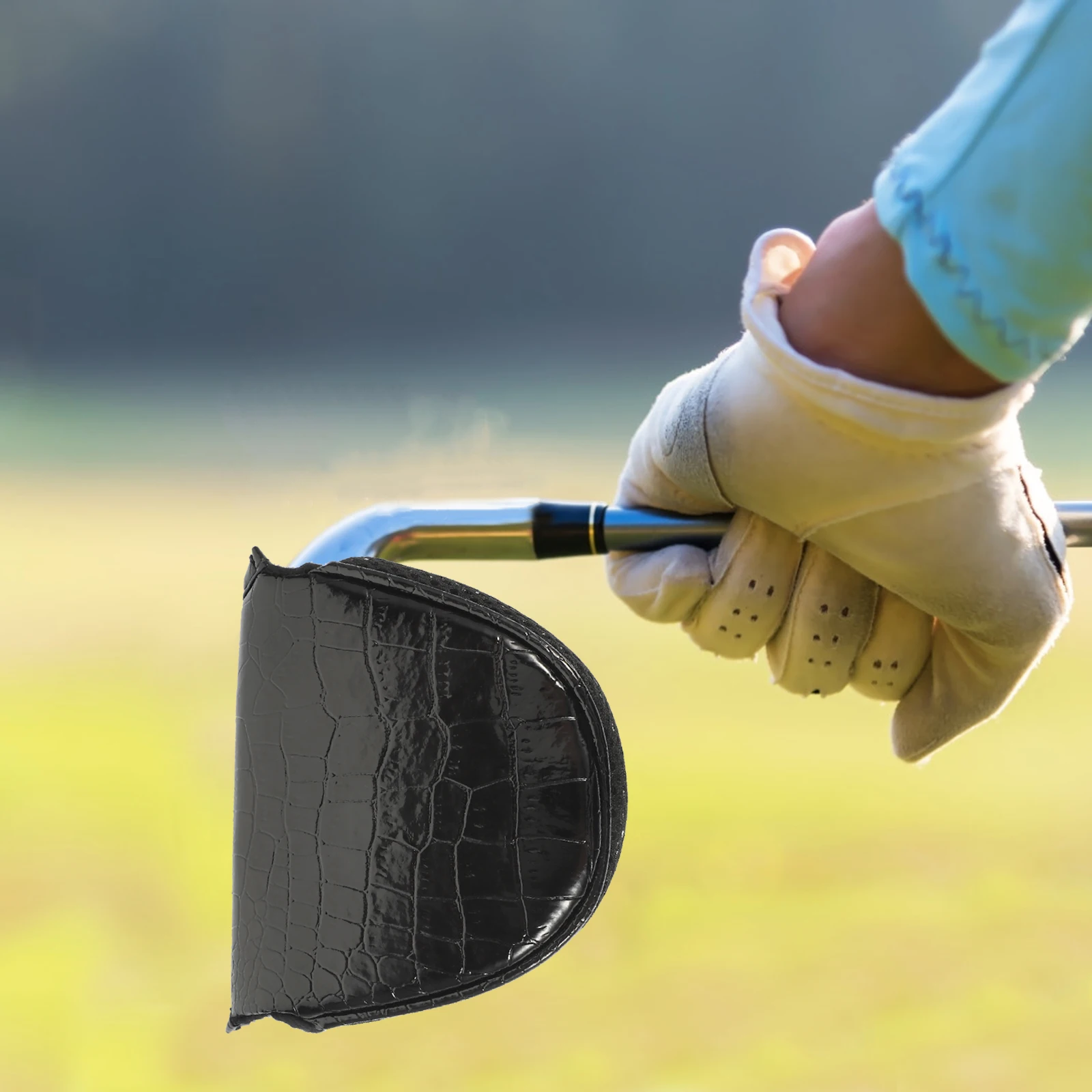 

Golf Club Head Cover Putter Sleeve Black Anti scratch Rods Cover For Men 3 Mallet Putter PU Durable Easy Insertion