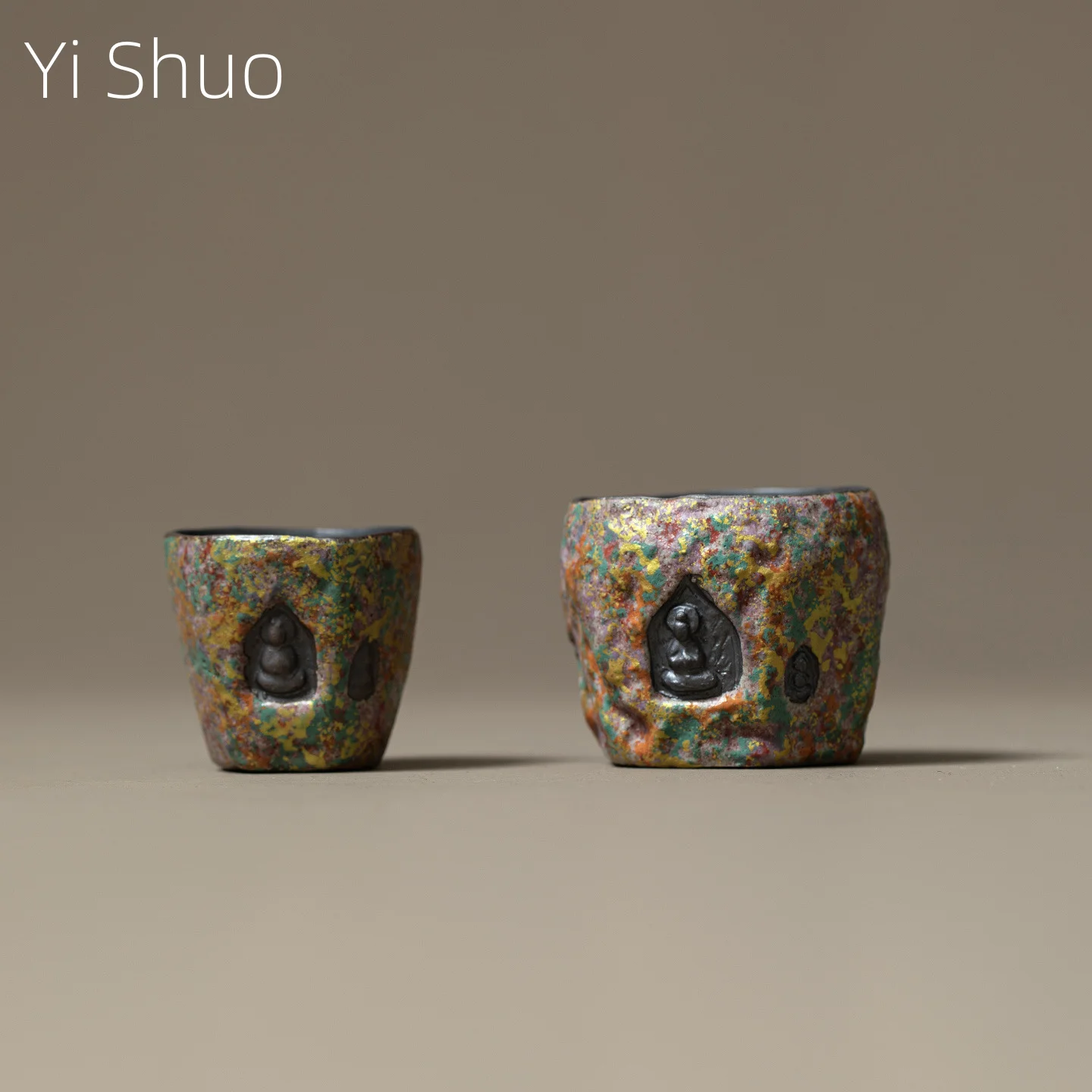 

Старый рок-глина, красочная чайная чашка Dunhuang Enlightenment, мастер-чашка, ретро-керамическая чайная чаша, кружка для чашки