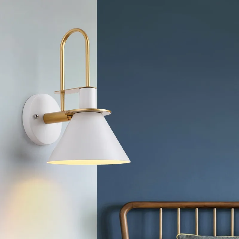 Bedside Sconce Macaron Color Scheme Wall Lamp Loft Wall Metal Modern Sconce LED Interior Wall Light For Bathroom Stairs Lighting