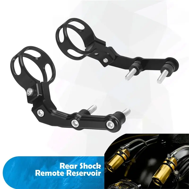 A64P-Motorcycle Shock Absorber Remote Reservoir Mounts Clamp For Touring Baggers Road Street Electra Glide Road King