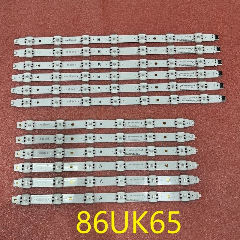 Kit 12pcs LED Backlight strip For TV 86UK6570PUB 86UL3E-TJ 86UK7500 86UK6570 86UK8070 86UN8570 Trident_86UK65_A B SVL860A03B A