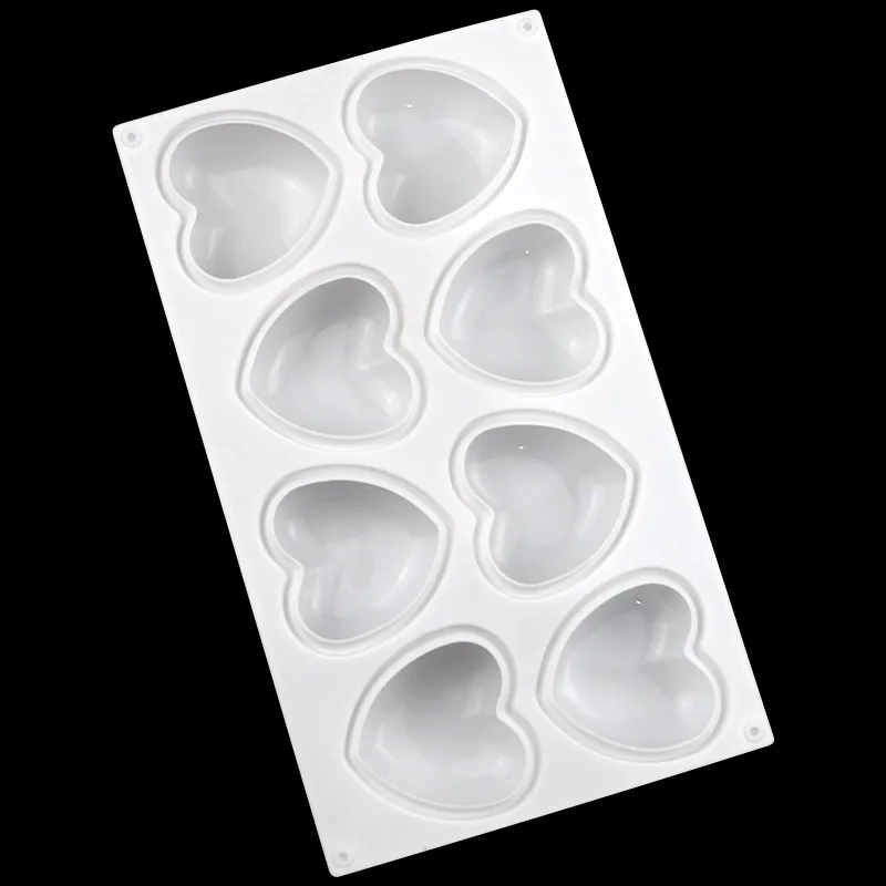 8 Heart-shaped, Silicone Mousse Cake Mold DIY Aromatherapy Plaster Mold XG1010