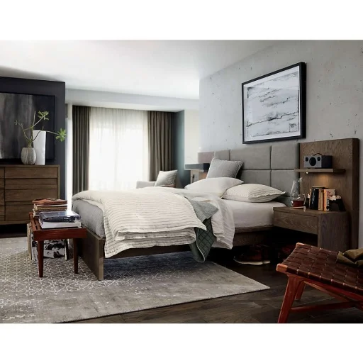 Wooden frame modern hotel king size queen size double beds set for bedroom