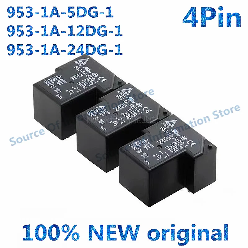 5Pcs, Relay 953-1A-5DG/12DG/24DG-1 5VDC, 12VDC, 24VDC, 4Pin, 30A