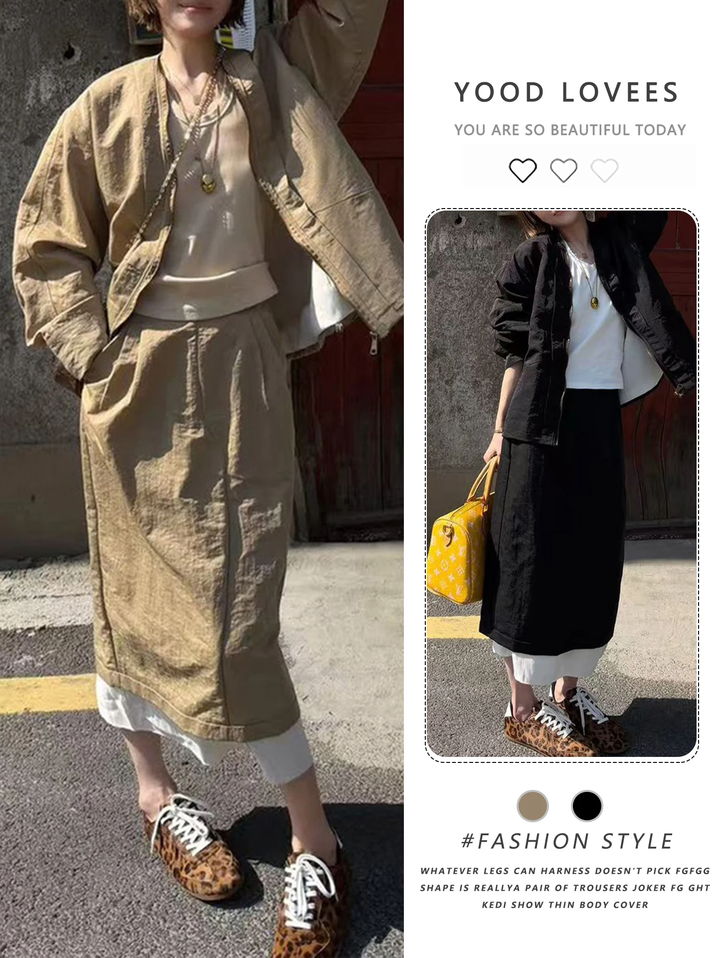 

Spring Autumn 2026 Casual Fashion Pure Color Women's Long Sleeve Outfit Two-Piece Set High Waist Skirt And Jacket Ensemble
