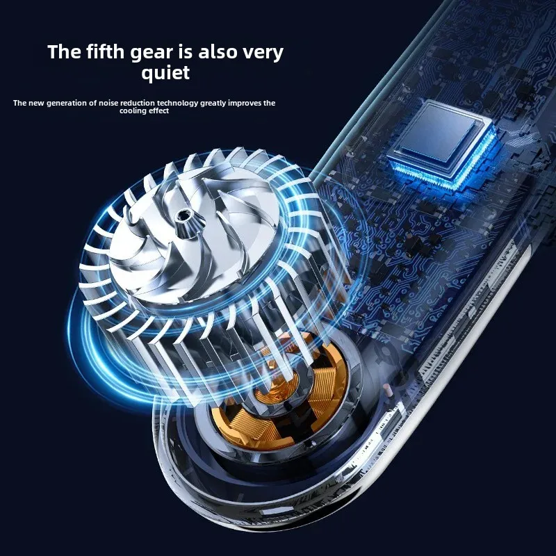 2025 Новый трансграничный подвесной шейный вентилятор без листьев с USB, мини-портативный зарядный дисплей, уличный охлаждающий вентилятор