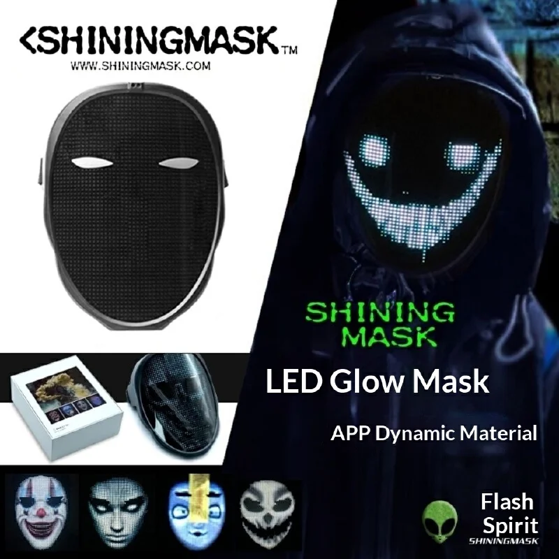 

LED mask gesture control Bluetooth magic color-changing helmet party Cosplay shining best gift