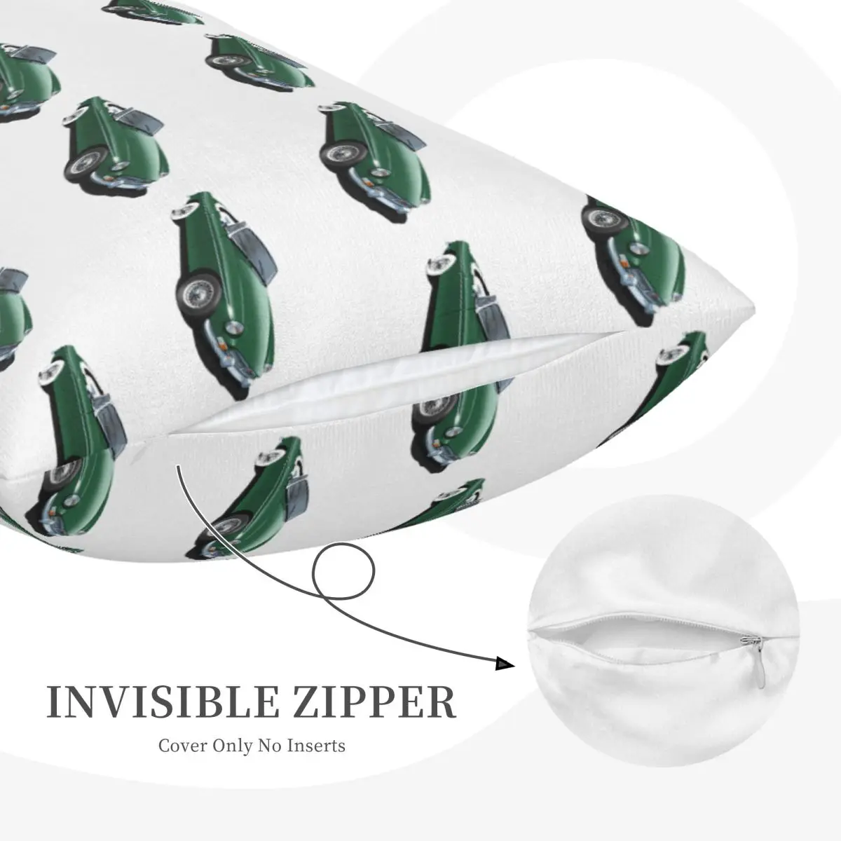 MGB Roadster In British Racing Green Rectangle Pillowcase Cushion Cover Decorative Bedroom Bed Home Comfort Throw Pillow