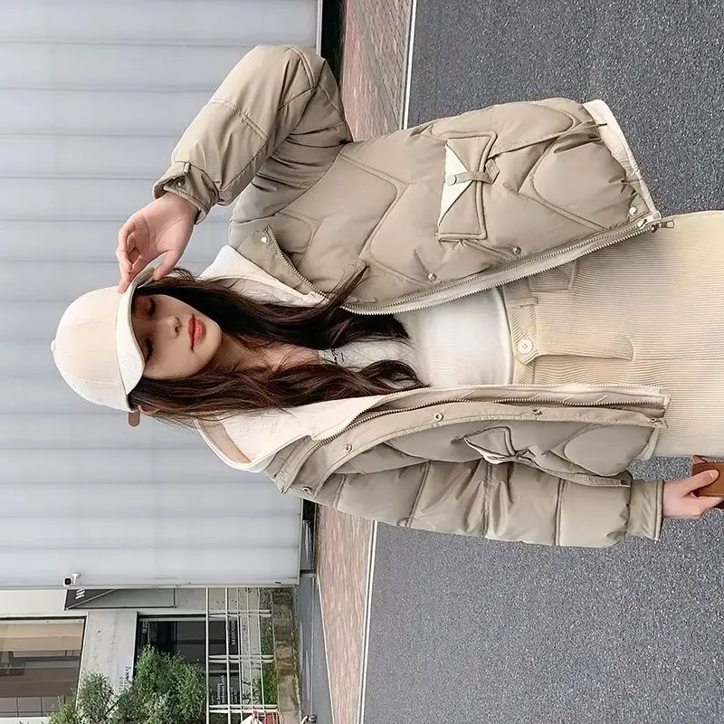 

Поддельное хлопковое пальто из двух предметов, женское новое зимнее корейское ветрозащитное парковое пальто, повседневная куртка-пуховик с капюшоном, верхняя одежда, студенческая верхняя одежда