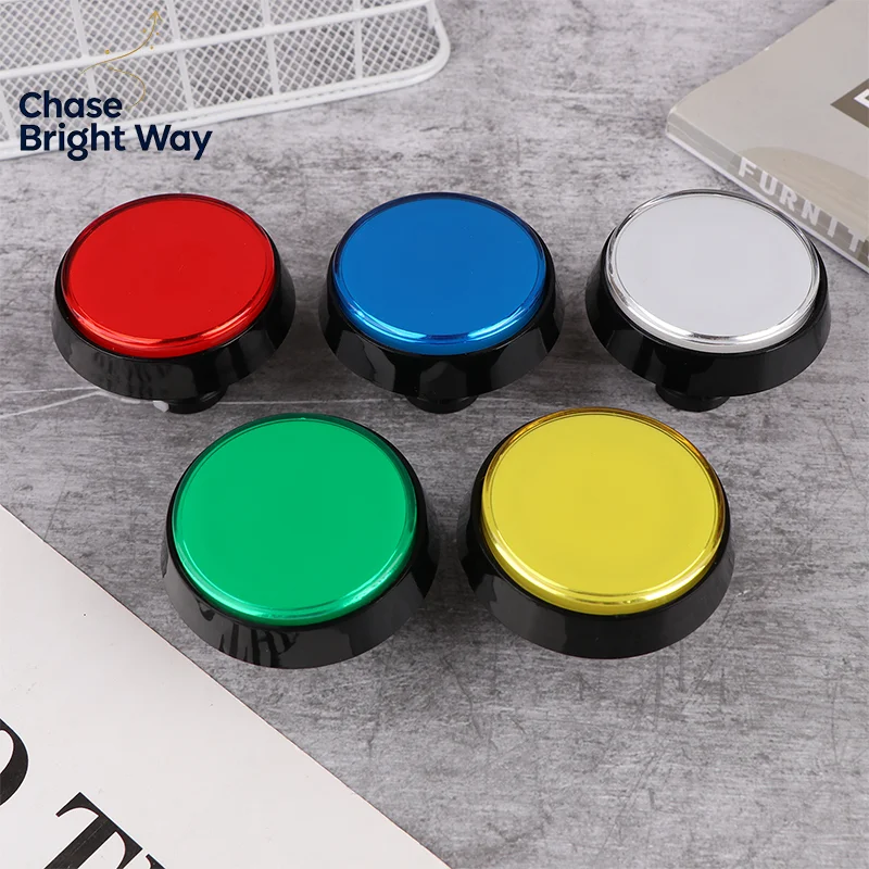 Arcade Button 60MM DC 12V LED Large Round Button 5 Color Micro Switch Button Auto Reset Button For Arcade Cabinet