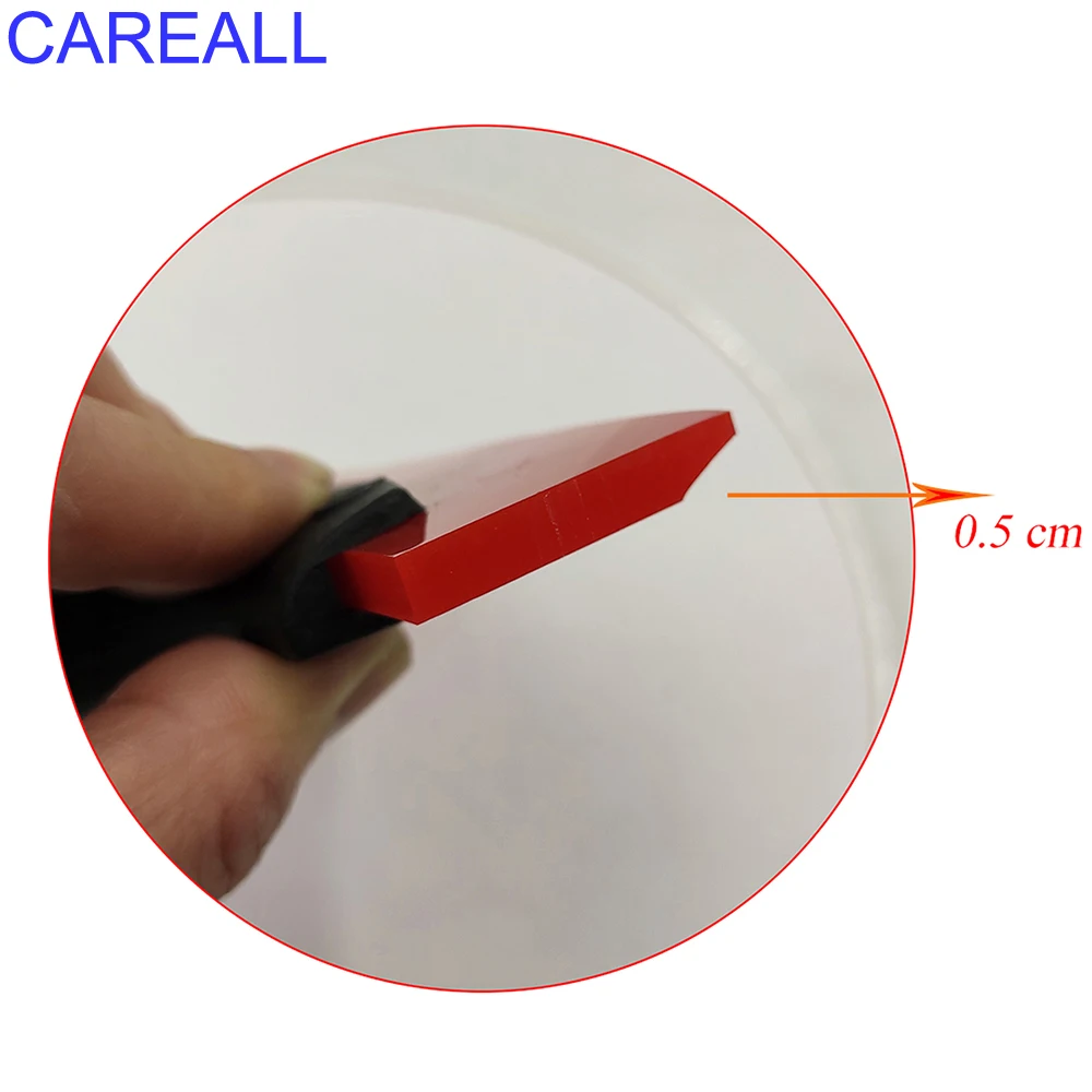 CAREALL-Raclette à poignée en caoutchouc, lame de voiture, racloir à eau ronde, outil de livres, film de carbone, applicateur de vêtements