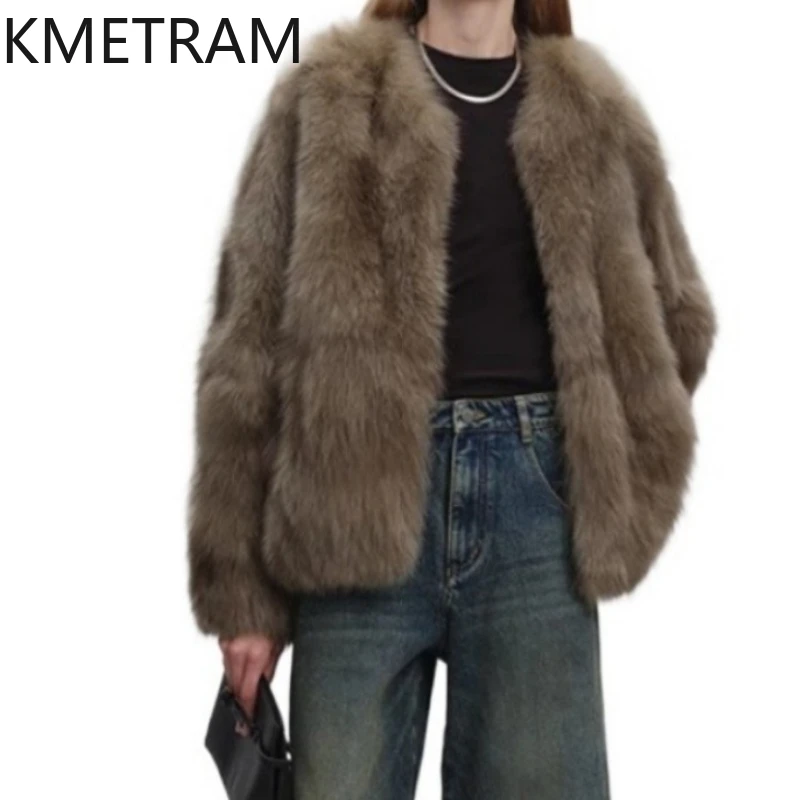 Manteau de fourrure de renard finlande naturelle pour femme, veste en vraie fourrure de haute qualité, nouveau dans les vestes en fourrure, vêtements d'hiver pour femme, 2025 шу onder