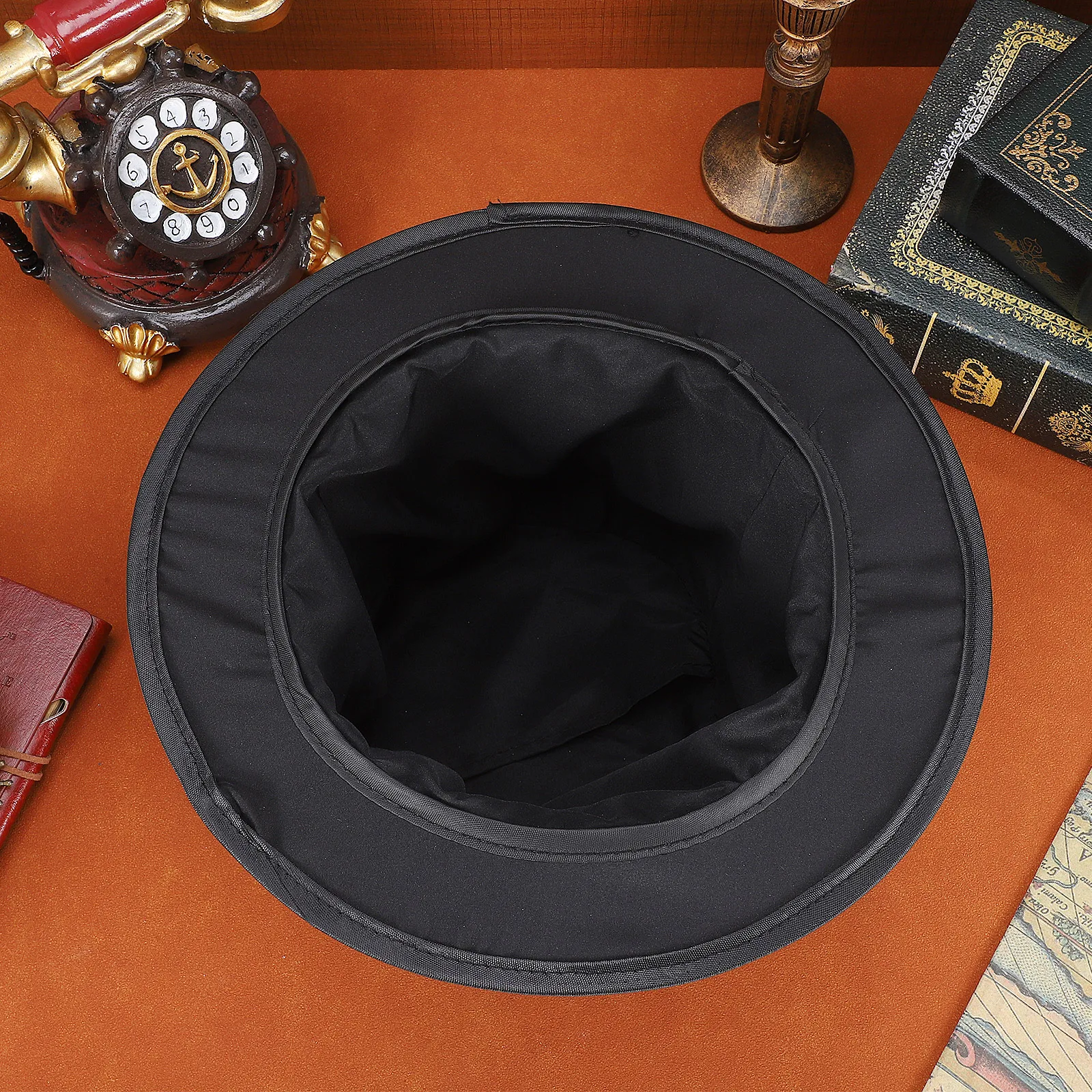 

Collapsible Spring Trick Hat For Men Kids Folding Party Costume Accessory Stage Performance Prop Steampunk