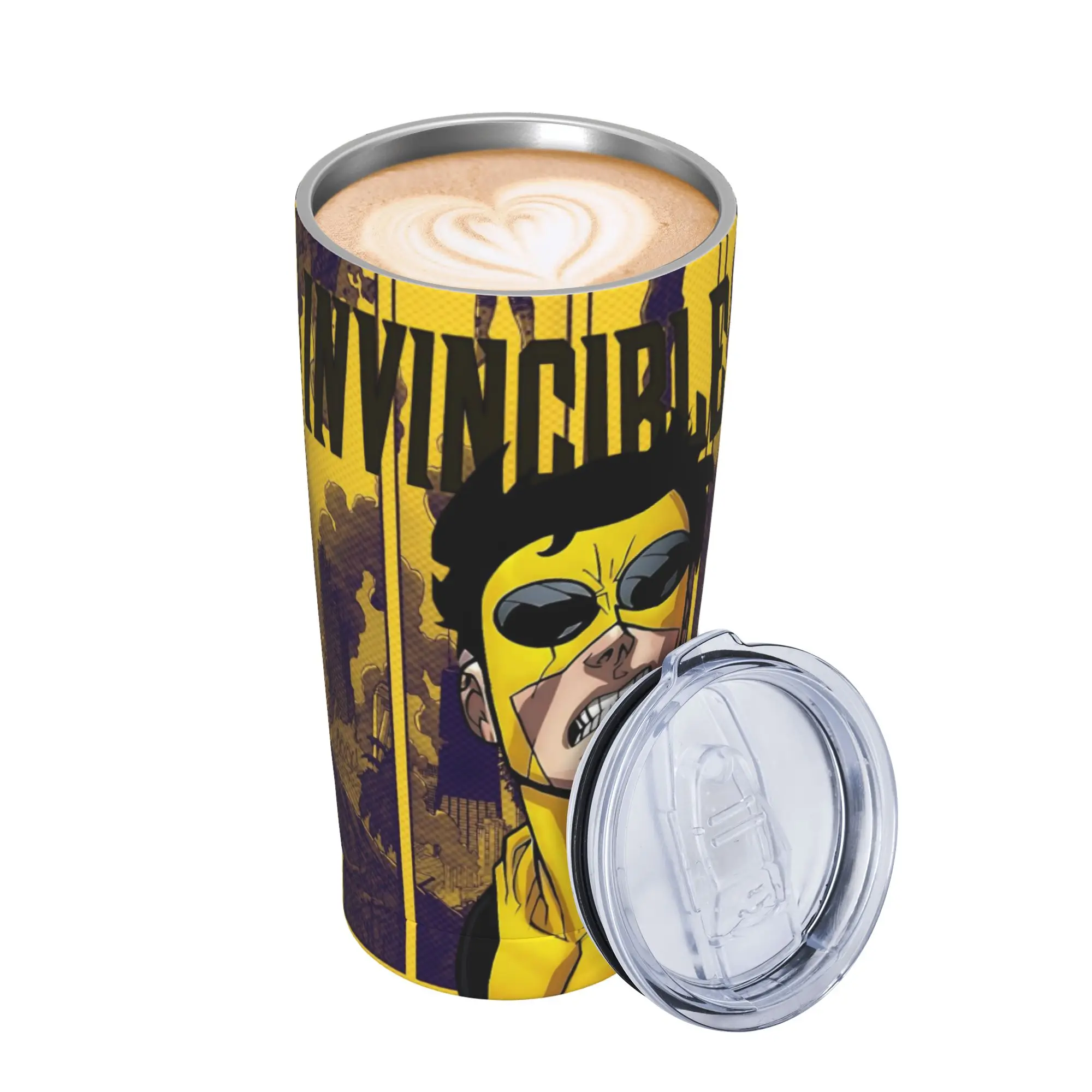 Invincibles Comic Insulated Tumbler with Lid  Stainless Steel Thermal Mug Outdoor Portable Car Bottle Cups 20oz